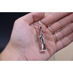 Pure Silver Sobek Amulet, Ancient Egyptian Crocodile God Pendant