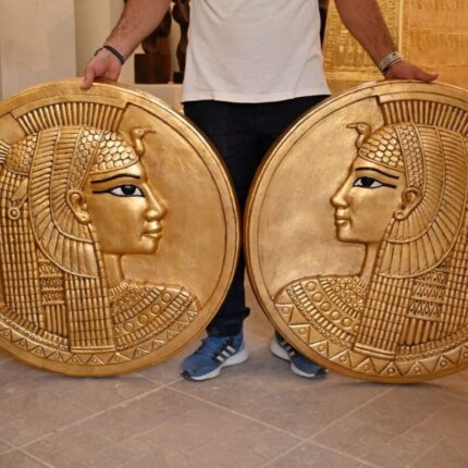 Queen Cleopatra Relief Disc: Egyptian Wall Art