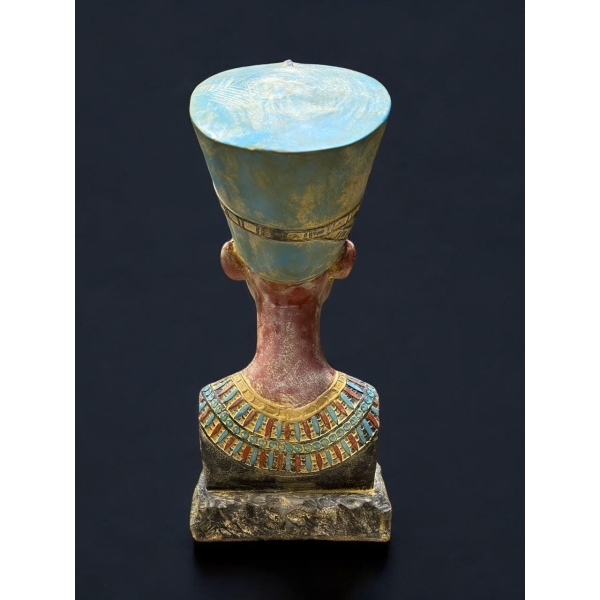 Queen Nefertiti Bust Statue – 30cm Egyptian Replica, Stone Finish Decor - صورة إضافية 2