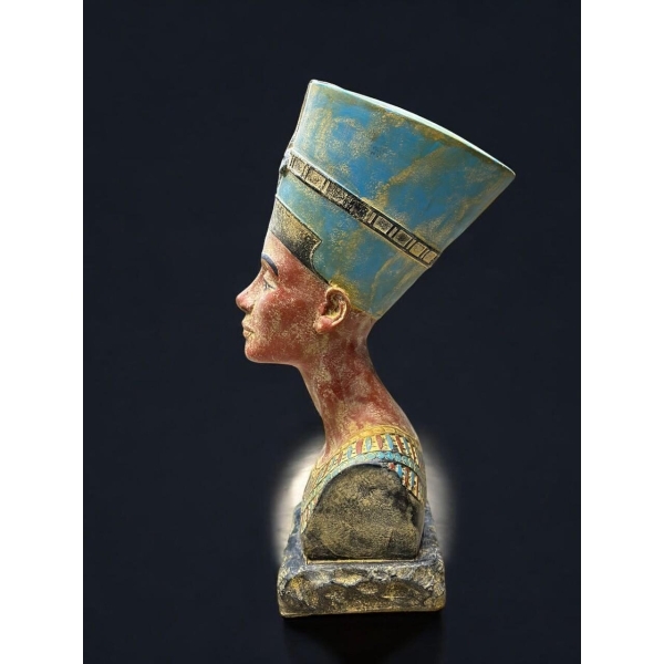 Queen Nefertiti Bust Statue – 30cm Egyptian Replica, Stone Finish Decor - صورة إضافية 3