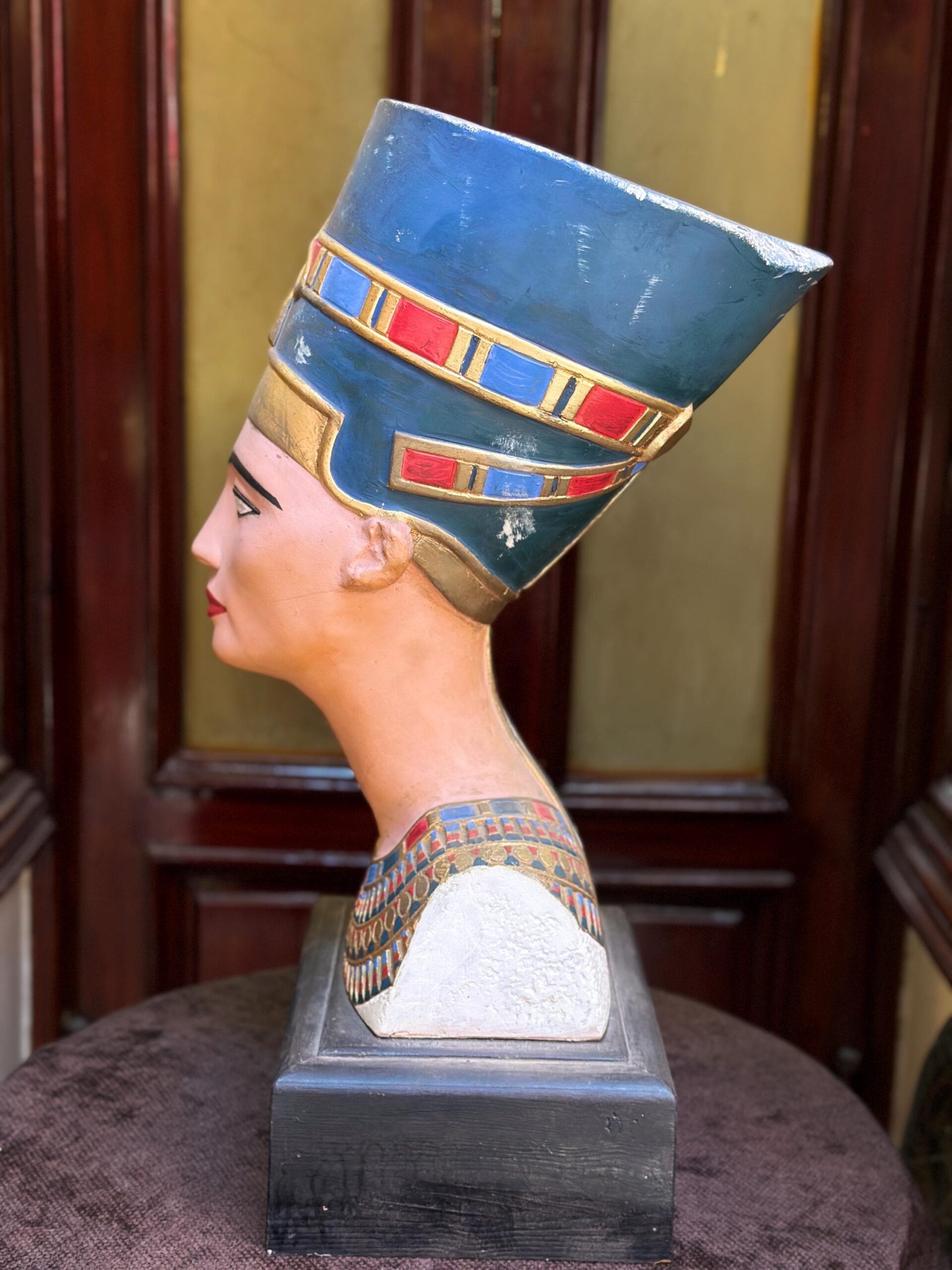 Queen Nefertiti Statue, Egyptian Queen Replica, Vintage Antique