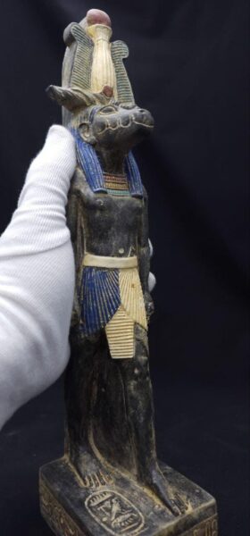 Rare Ancient Egyptian Antiquities Sobek Crocodile God Statue - Pharaonic Antique Stone B.C. Statue - صورة إضافية 10