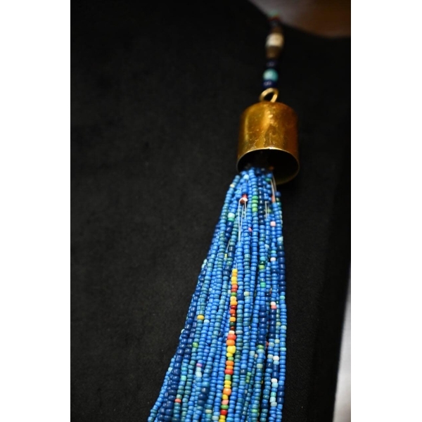 Royal Menat Necklace – Egyptian Brass Artisan Beads, New Kingdom Replica - صورة إضافية 2