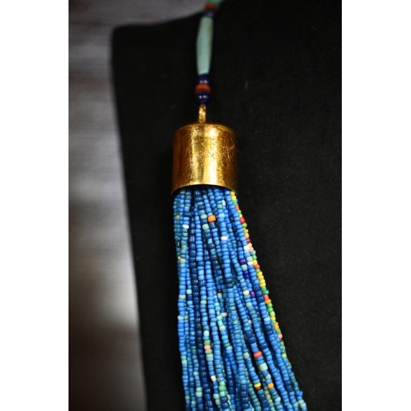 Royal Menat Necklace – Egyptian Brass Artisan Beads, New Kingdom Replica - صورة إضافية 5