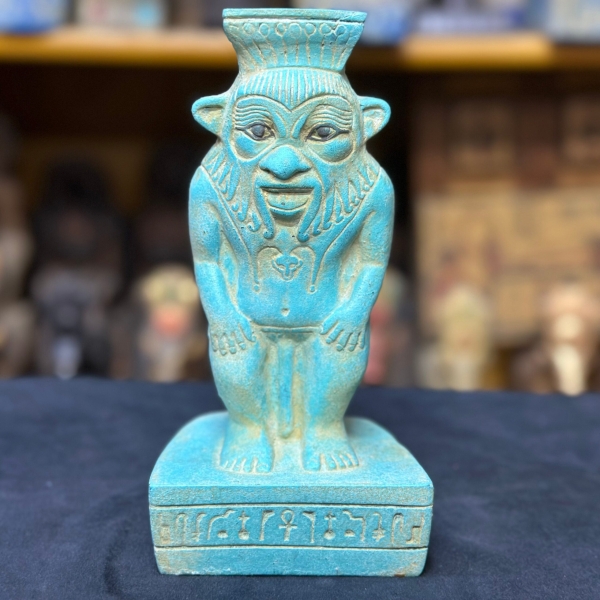 sculptures statue Bes god of fun pleasure -childhood in ancient Egypt-Handcraft-Egyptian antiques-Egyptian mythology-gods-deity-antique arch