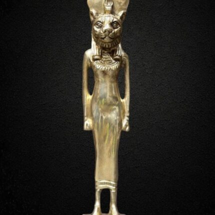 Sekhmet Statue – Egyptian Goddess of War, Gold Leaf Replica