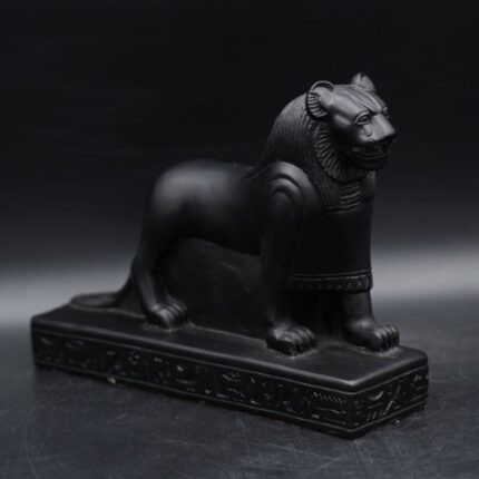 Sekhmet Statue: Egyptian Lioness Goddess of War, Gold Leaf Replica
