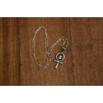Silver Ankh Pendant Necklace: Egyptian Scarab Amulet