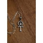 Silver Ankh Pendant Necklace: Egyptian Scarab Amulet - صورة إضافية 2