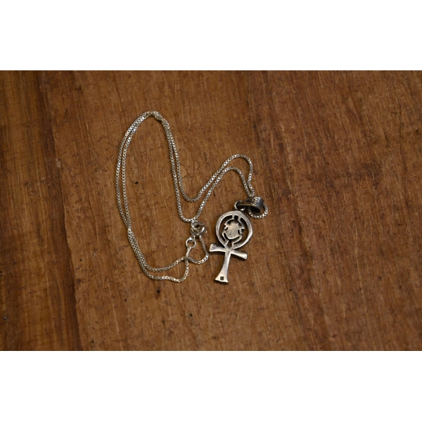 Silver Ankh Pendant Necklace: Egyptian Scarab Amulet - صورة إضافية 3