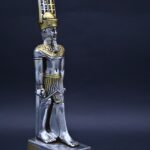 Silver Leaf Amun Ra Statue – Egyptian Mythology Stone Sculpture - صورة إضافية 2