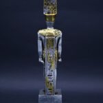 Silver Leaf Amun Ra Statue – Egyptian Mythology Stone Sculpture - صورة إضافية 4