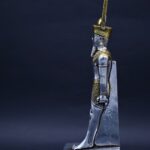 Silver Leaf Amun Ra Statue – Egyptian Mythology Stone Sculpture - صورة إضافية 5