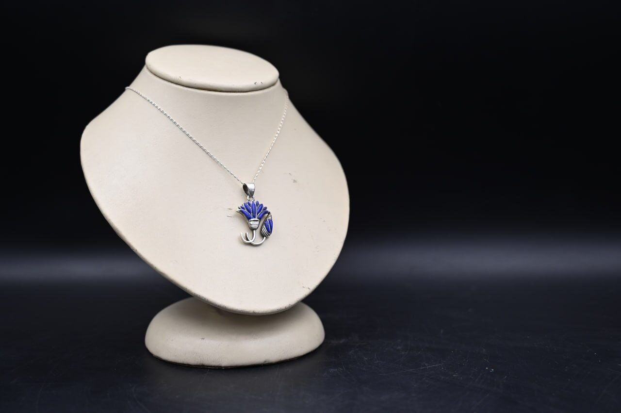 Silver Lotus Amulet – Egyptian Pendant, Made in Egypt