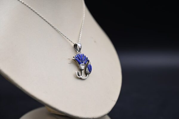 Silver Lotus Amulet – Egyptian Pendant, Made in Egypt - صورة إضافية 3