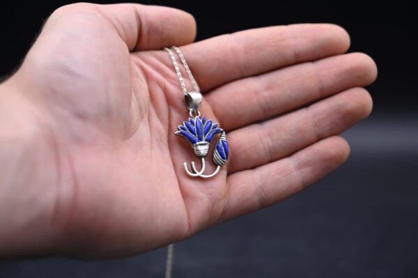 Silver Lotus Amulet – Egyptian Pendant, Made in Egypt - صورة إضافية 5