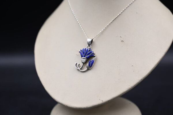 Silver Lotus Amulet – Egyptian Pendant, Made in Egypt - صورة إضافية 6