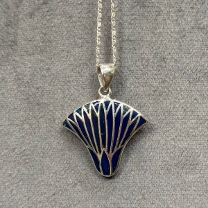 Silver Lotus Amulet - Egyptian Revival Pendant, Made in Egypt
