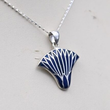 Silver Lotus Amulet - Egyptian Revival Pendant, Made in Egypt - صورة إضافية 2