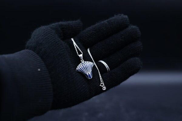 Silver Lotus Amulet - Egyptian Revival Pendant, Made in Egypt - صورة إضافية 7