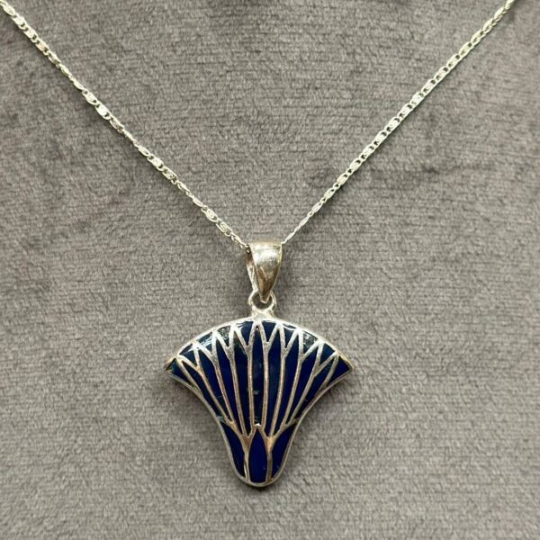 Silver Lotus Amulet - Egyptian Revival Pendant, Made in Egypt - صورة إضافية 8