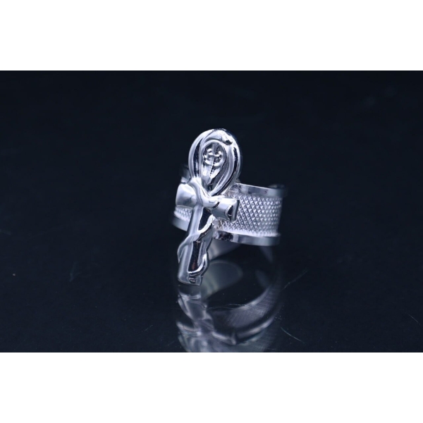 Sterling Silver Ankh Ring - Egyptian Key of Life Symbol - صورة إضافية 9