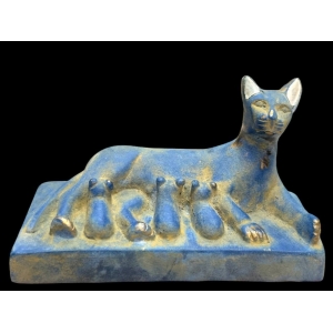 Stone Bastet Statue: Egyptian Goddess Decor