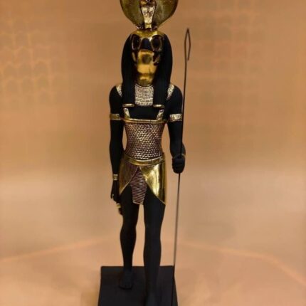 Stone Statue of Egyptian God Ra: Ancient Replica Decor