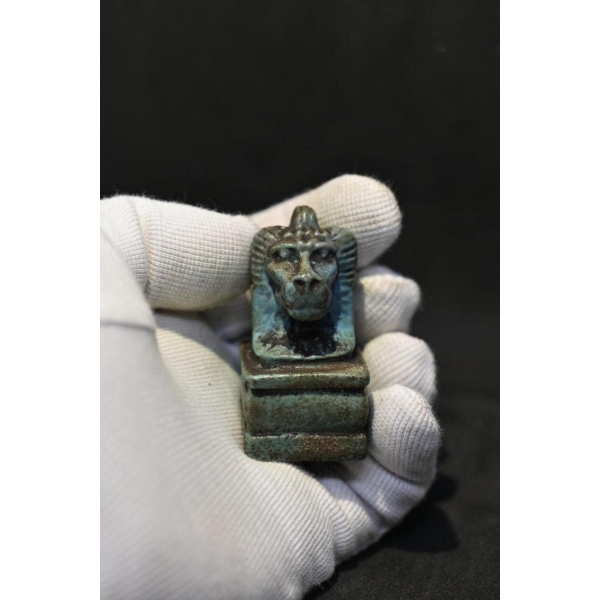 Thoth Egyptian Amulet Pendant, Faience Statue