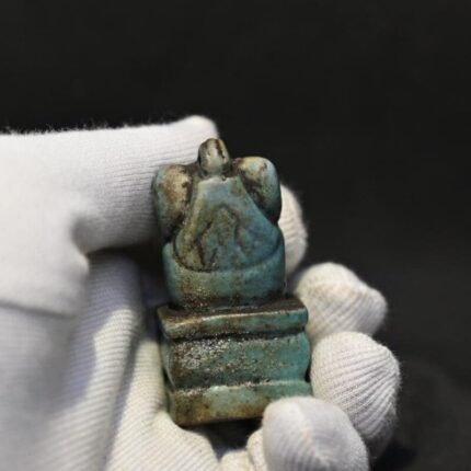 Thoth Egyptian Amulet Pendant, Faience Statue - صورة إضافية 2