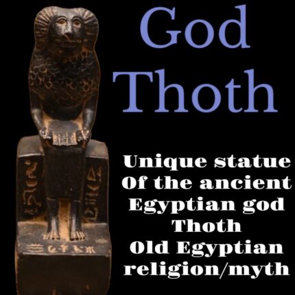 Thoth -vintage statue-Depicted in Baboon-Symbol of wisdom writing-moon-Egyptian antique statues -handcraft-Archeology/Egyptian mythology