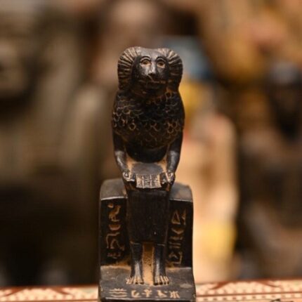 Thoth -vintage statue-Depicted in Baboon-Symbol of wisdom writing-moon-Egyptian antique statues -handcraft-Archeology/Egyptian mythology