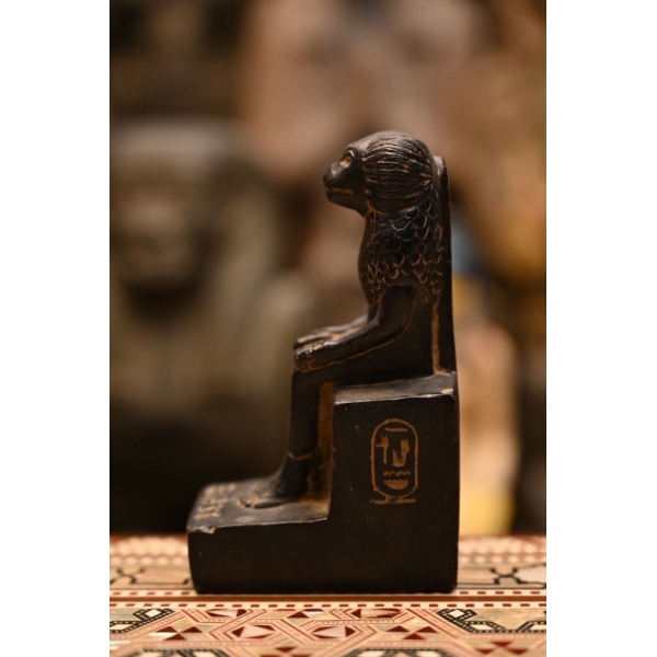 Thoth -vintage statue-Depicted in Baboon-Symbol of wisdom writing-moon-Egyptian antique statues -handcraft-Archeology/Egyptian mythology
