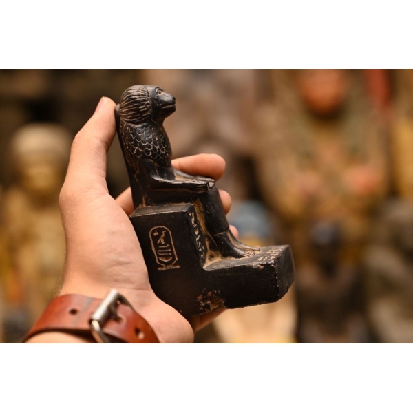 Thoth -vintage statue-Depicted in Baboon-Symbol of wisdom writing-moon-Egyptian antique statues -handcraft-Archeology/Egyptian mythology