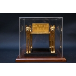Tutankhamun lions bad-replica museum piece-ancient Egyptian religion,mythology-sculpture Egyptian antiquities-made in Egypt
