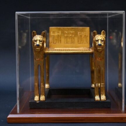Tutankhamun lions bad-replica museum piece-ancient Egyptian religion,mythology-sculpture Egyptian antiquities-made in Egypt