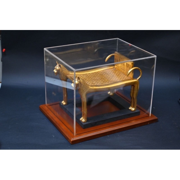 Tutankhamun lions bad-replica museum piece-ancient Egyptian religion,mythology-sculpture Egyptian antiquities-made in Egypt