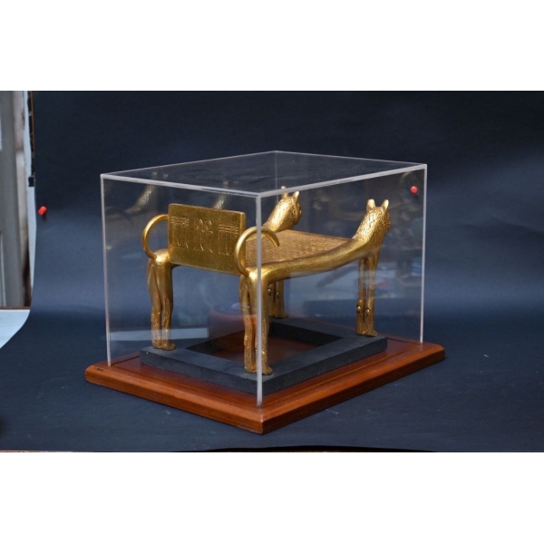 Tutankhamun lions bad-replica museum piece-ancient Egyptian religion,mythology-sculpture Egyptian antiquities-made in Egypt