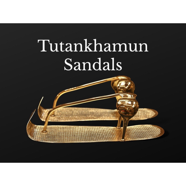 Tutankhamun Sandals, Gold Coated Copper, Egyptian Replica