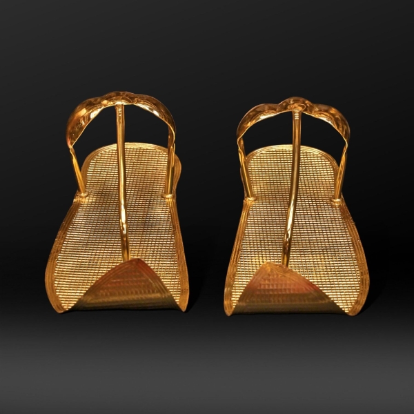 Tutankhamun Sandals, Gold Coated Copper, Egyptian Replica - صورة إضافية 2