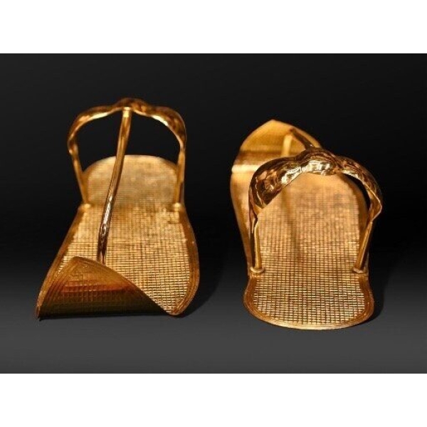 Tutankhamun Sandals, Gold Coated Copper, Egyptian Replica - صورة إضافية 8