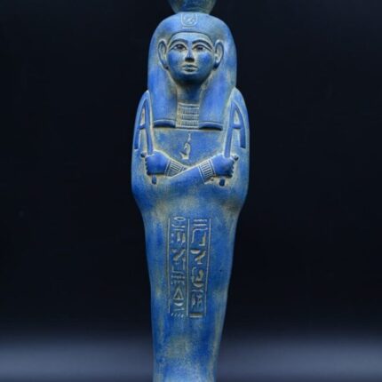 Vintage Egyptian Goddess Nut Statue, Blue Stone Sculpture