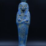 Vintage Egyptian Goddess Nut Statue, Blue Stone Sculpture - صورة إضافية 10