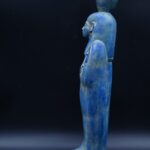 Vintage Egyptian Goddess Nut Statue, Blue Stone Sculpture - صورة إضافية 2