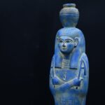 Vintage Egyptian Goddess Nut Statue, Blue Stone Sculpture - صورة إضافية 6