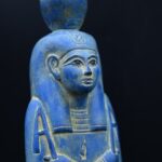 Vintage Egyptian Goddess Nut Statue, Blue Stone Sculpture - صورة إضافية 9