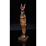 Vintage Golden Hathor Statue: Egyptian Goddess of Love & Beauty - صورة إضافية 2