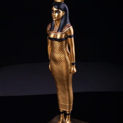 Vintage Golden Hathor Statue: Egyptian Goddess of Love & Beauty - صورة إضافية 2