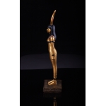 Vintage Golden Hathor Statue: Egyptian Goddess of Love & Beauty - صورة إضافية 3