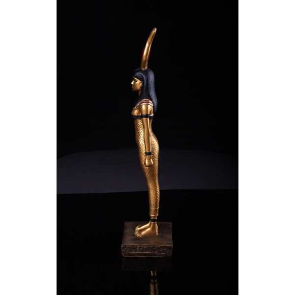 Vintage Golden Hathor Statue: Egyptian Goddess of Love & Beauty - صورة إضافية 3